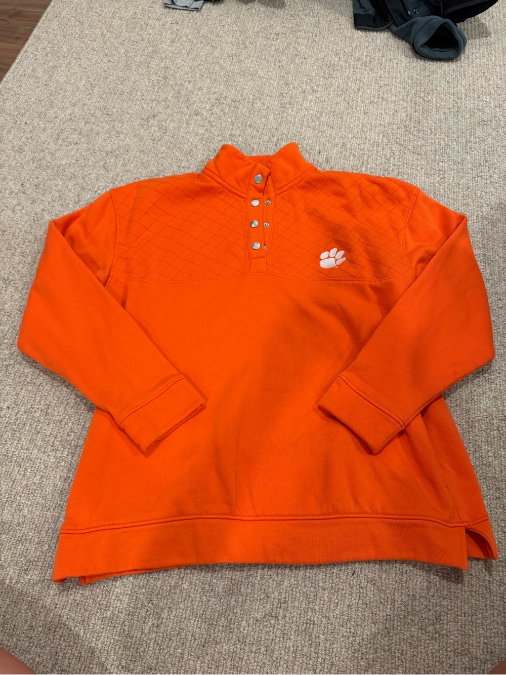 Champion Clemson university Orange quilted quarter snap sweatshirt women’s small